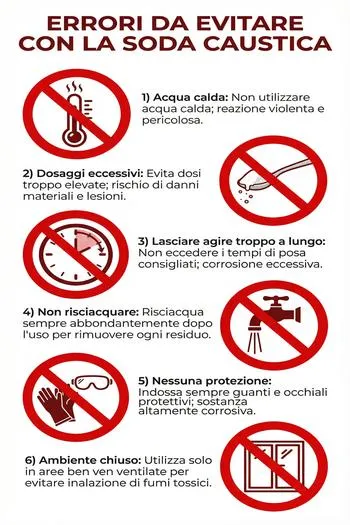 errori da evitare quando si puliscono i vetri con la soda caustica